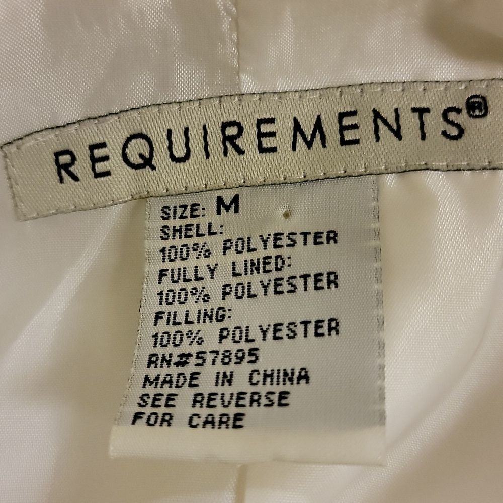 𝅺REQUIREMENTS cream colored jacket size medium - Picture 5 of 9